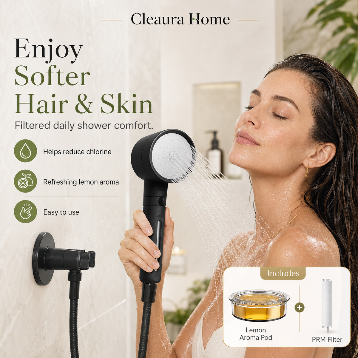 CleauraHome· VC Aroma Filtered Showerhead  US/CA