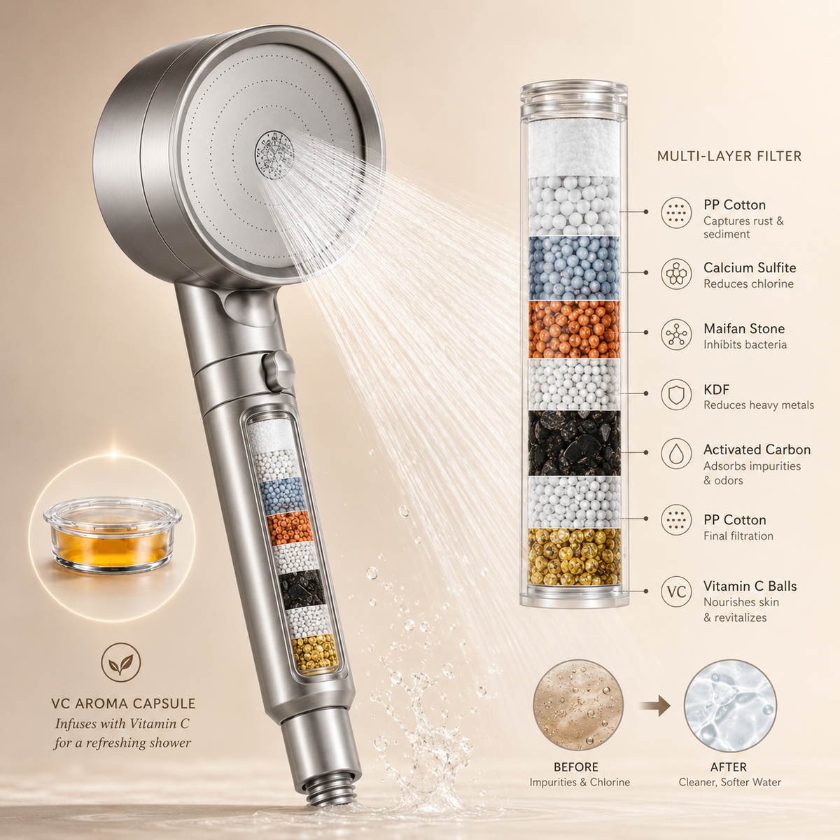 CleauraHome· VC Aroma Filtered Showerhead  US/CA