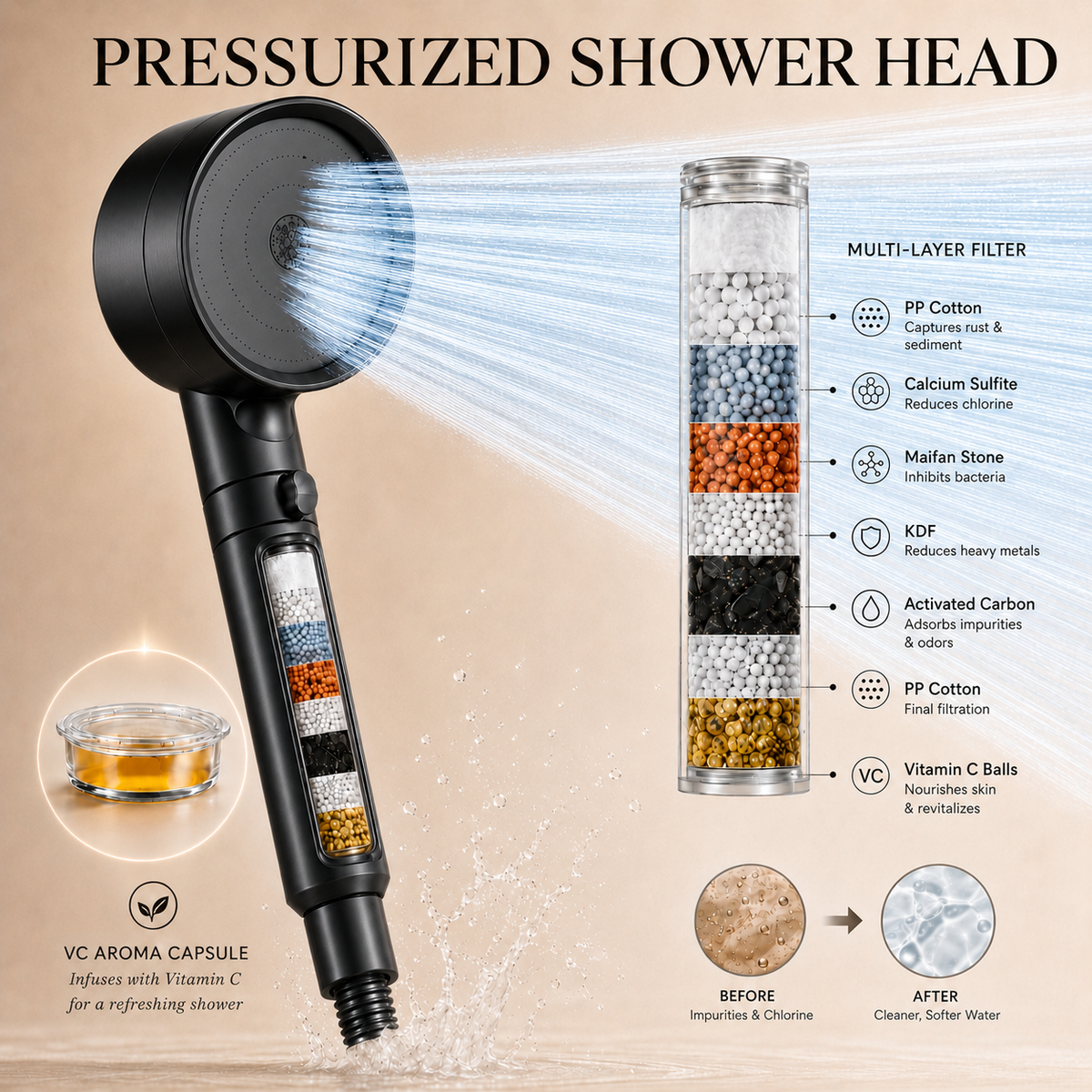 CleauraHome· VC Aroma Filtered Showerhead  US/CA