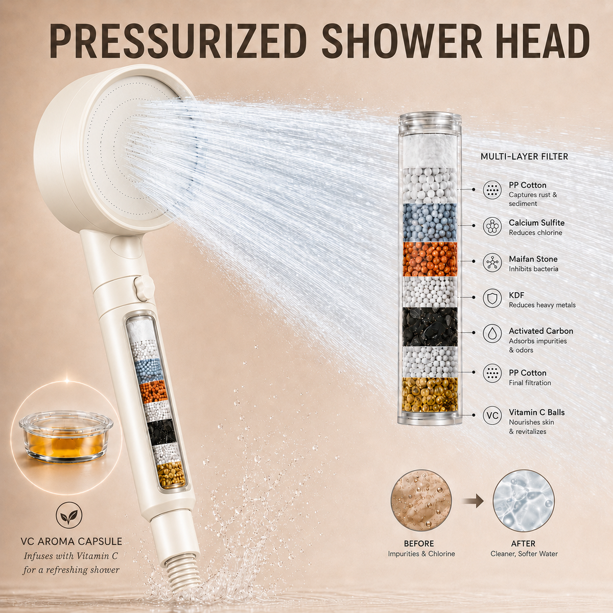 CleauraHome· VC Aroma Filtered Showerhead  US/CA